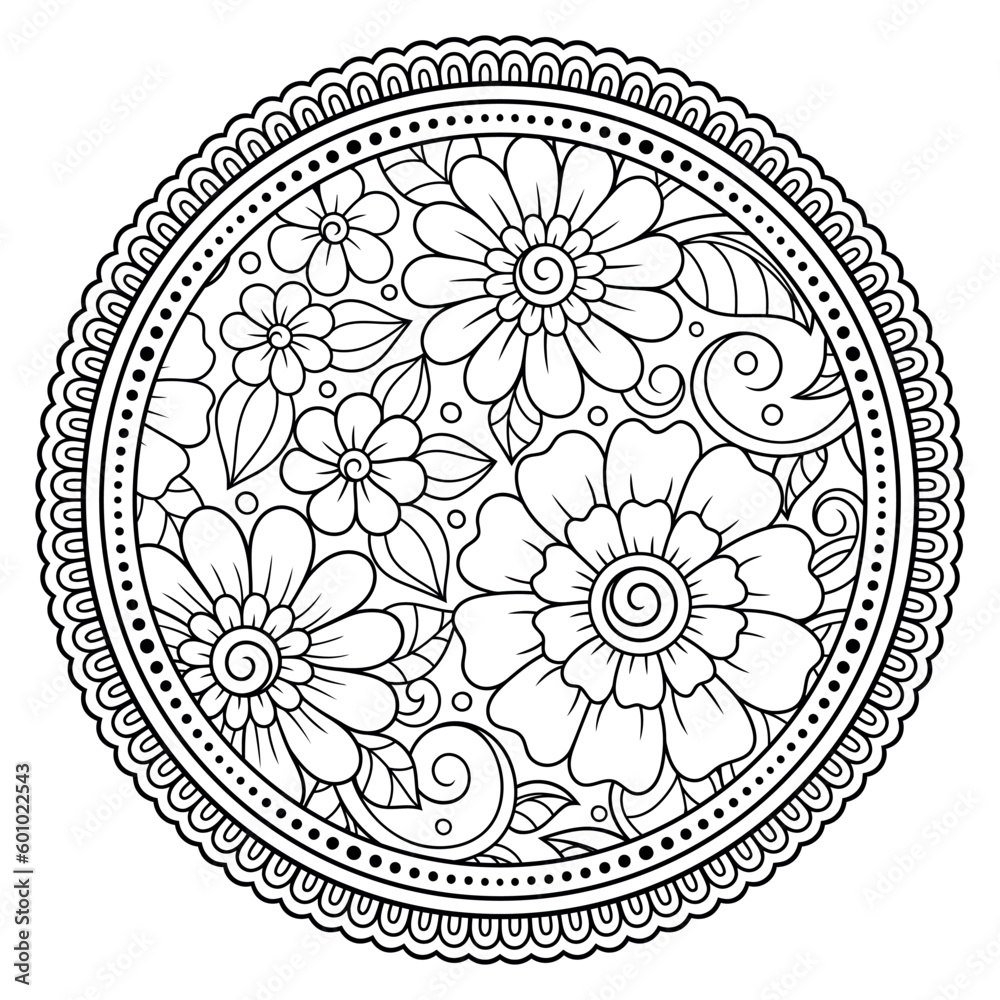 ornamental round lace ornament with flowers