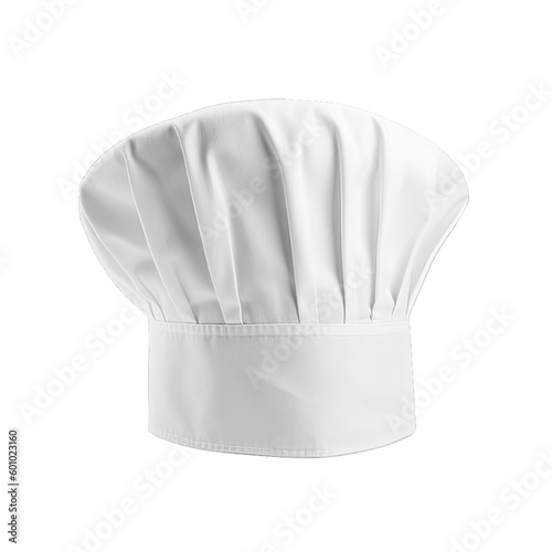 White chef hat isolated on transparent background. Generative AI