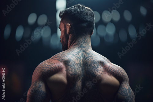 Fit and Focused - Silhouette of a Determined Crossfit Athlete - Generative AI photo