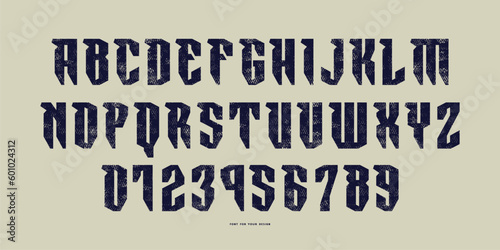 Decorative sans serif font in military style