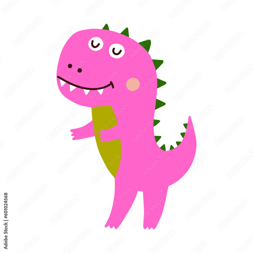 Naklejka premium Dino, cute vector illustration, scandinavian art, doodle style.
