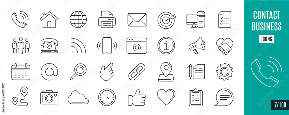 Best collection contact and business line icons. Mail, Phone, Print, ... 7/100 Best collection contact and business line icons. Mail, Phone, Print, ... 7/100
