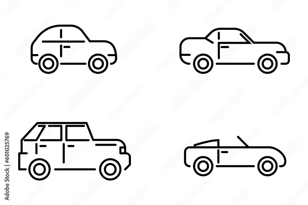 Car vector icon set. EPS 10