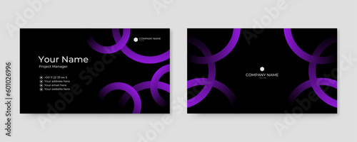 Modern business card design template. Horizontal simple clean template vector design