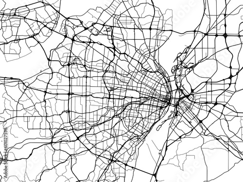 Vector road map of the city of  St. Louis Missouri in the United States of America on a white background.