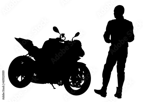 Old big bike and man white background