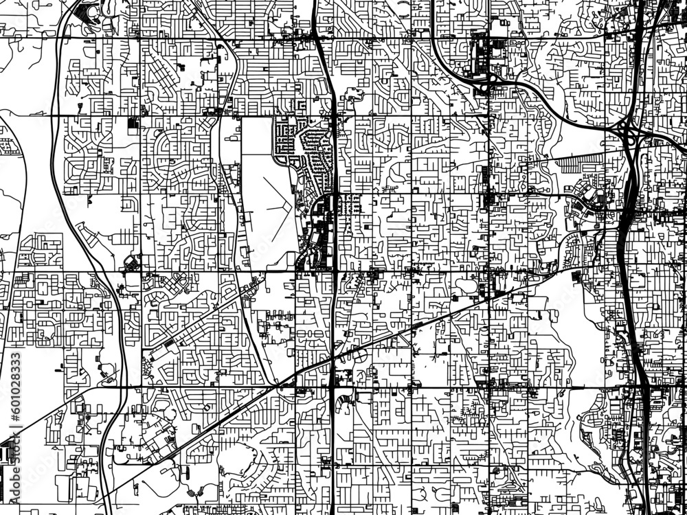 Vector road map of the city of West Jordan Utah in the United States of America on a white