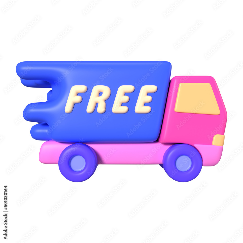 Fotografie Free Shipping 3D Illustration Icon