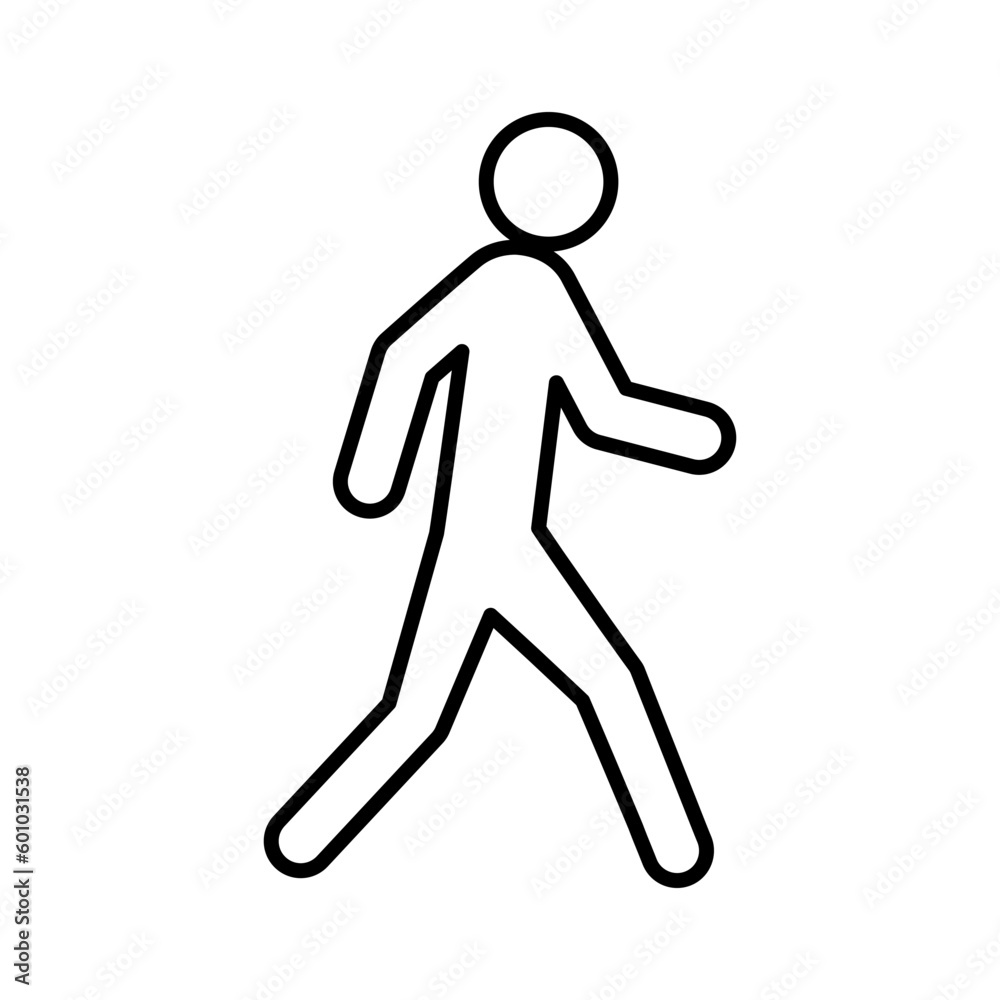 man walking, symbol or icon, black and white color, vector illustration man walking, symbol or icon, black and white color, vector illustration
