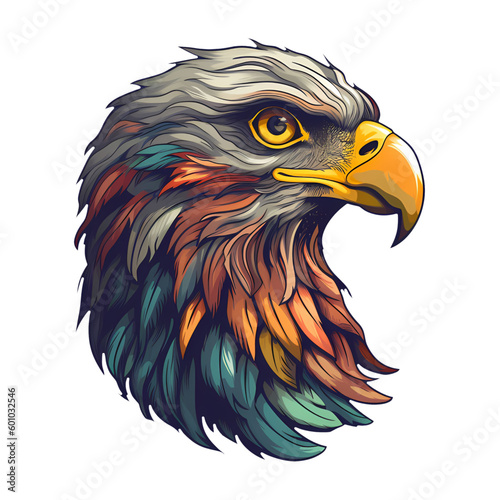 cartoon eagle head isolated illustration