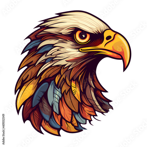 cartoon eagle head isolated illustration