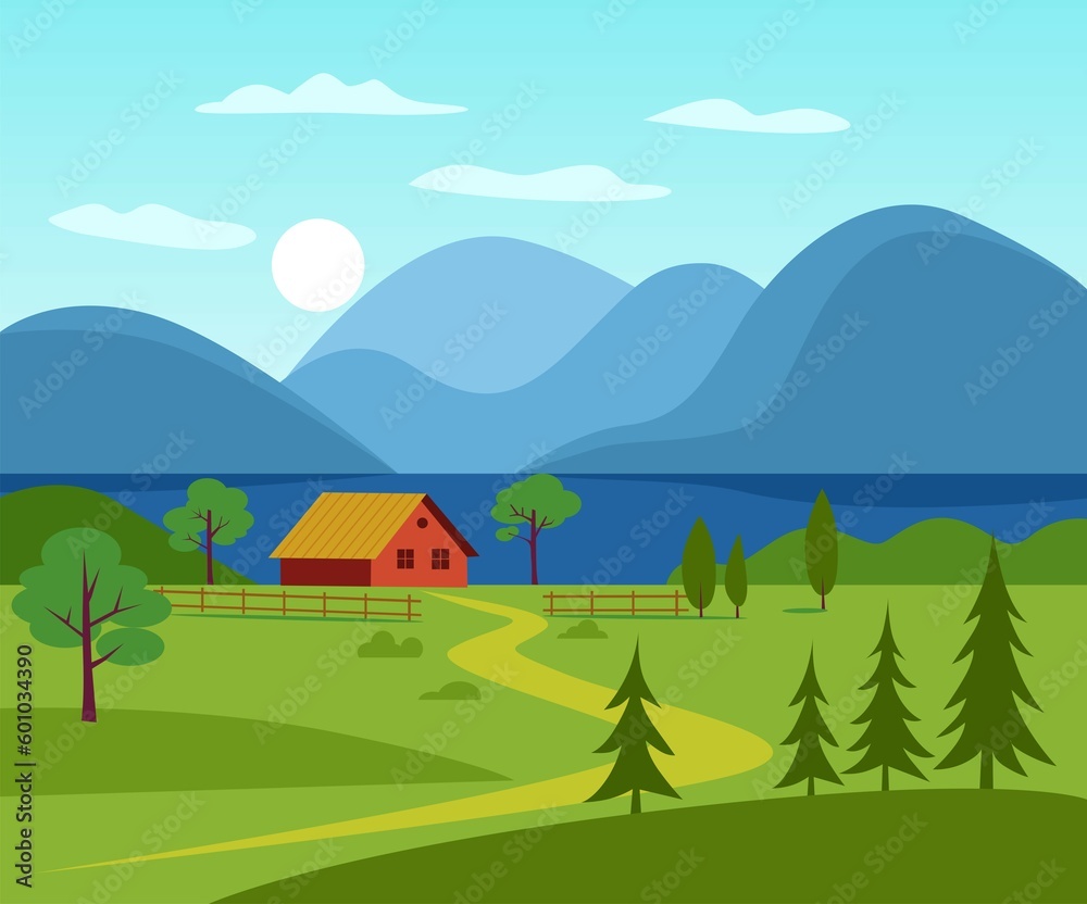 Fototapeta premium landscape with mountains and sky