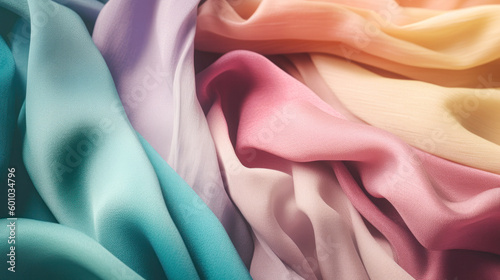 An abstract image of a silk fabric in an ombre gradient of pale pastel light colors