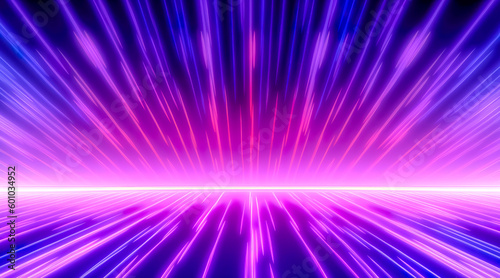 Abstract background of neon lines and rays. Abstract background with lines and glow. Generative AI