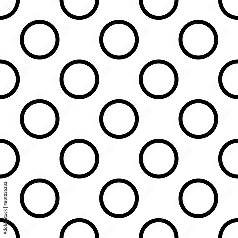 Seamless circles pattern. Repetitive minimalistic background with rings textile print. Polka Dots