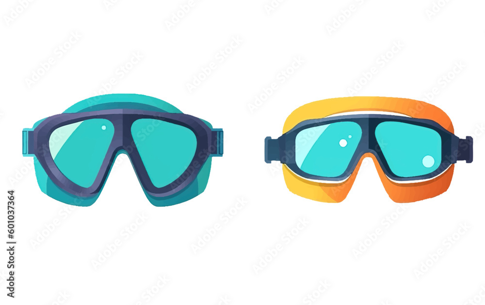 set vector illustration of dive swimming glasses isolate on white background