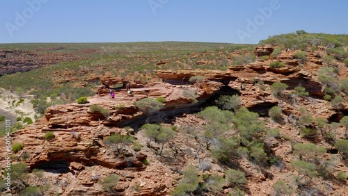 Aerial drone shot of The Loop and Nature's Window at Kalbarri National Park photo