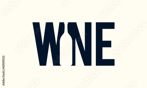 Wine Typography Text Logo Design. Wine Typographic Word Logo Vector Design For Business Company.