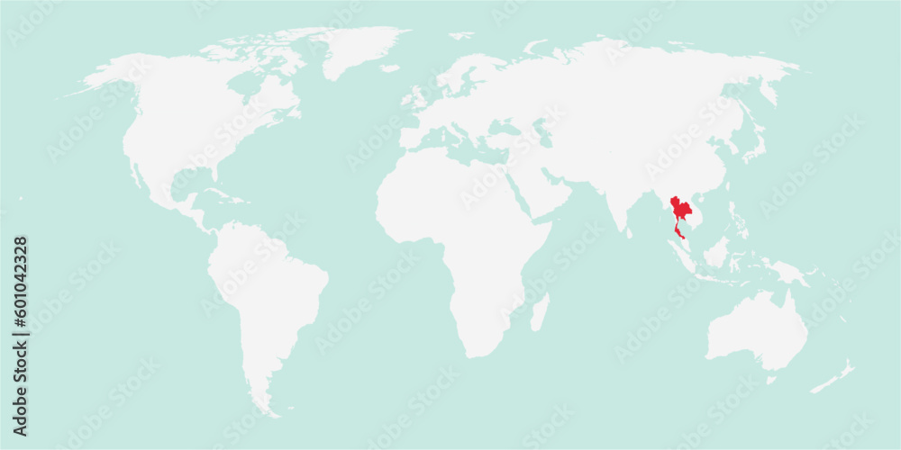 Vector Map Of The World With The Country Of Thailand Highlighted 1000 F 601042328 U3YFnSTA8Fgud1nl2uugrJzijuGuDPob 