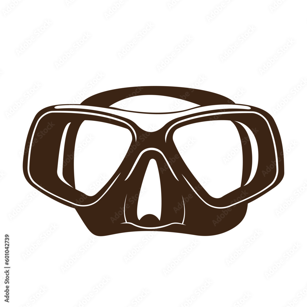 Silhouette symbol of Underwater diving scuba mask. Silhouette symbol of Underwater diving scuba mask.
