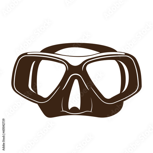 Silhouette symbol of Underwater diving scuba mask.