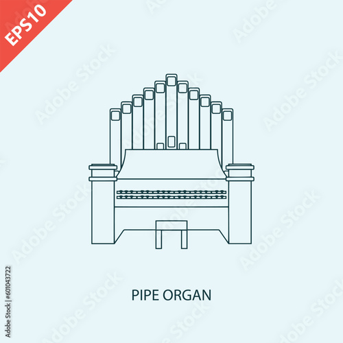 pipe organ design icon vector flat isolated illustration