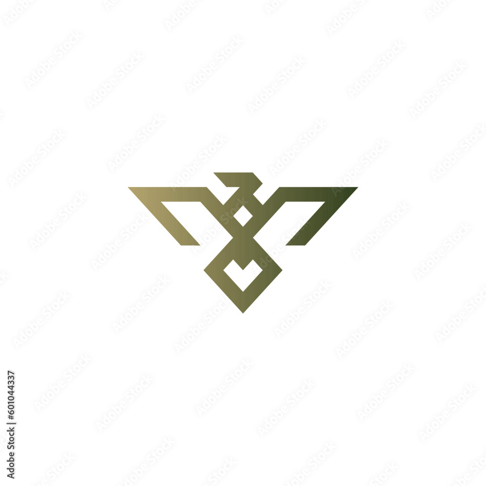 Abstract image of bird vector logo with sharp edge isolated on white background Abstract image of bird vector logo with sharp edge isolated on white background