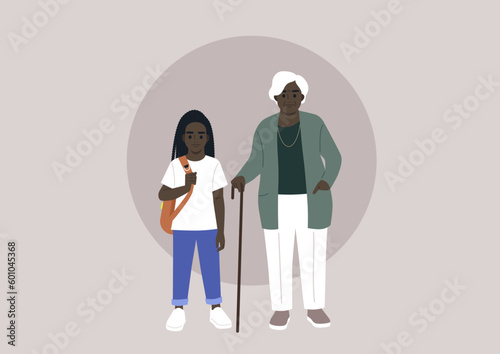 A grandmother raising a preteen grandchild, after school moments together