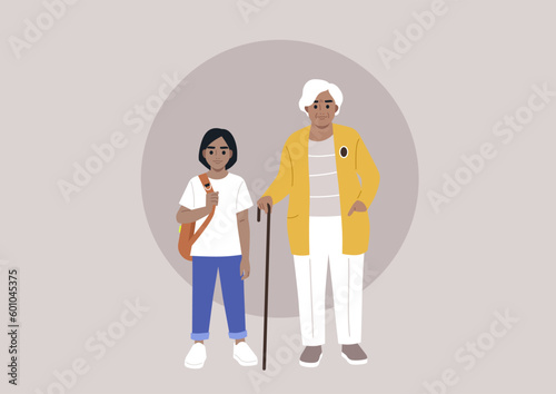 A grandmother raising a preteen grandchild, after school moments together