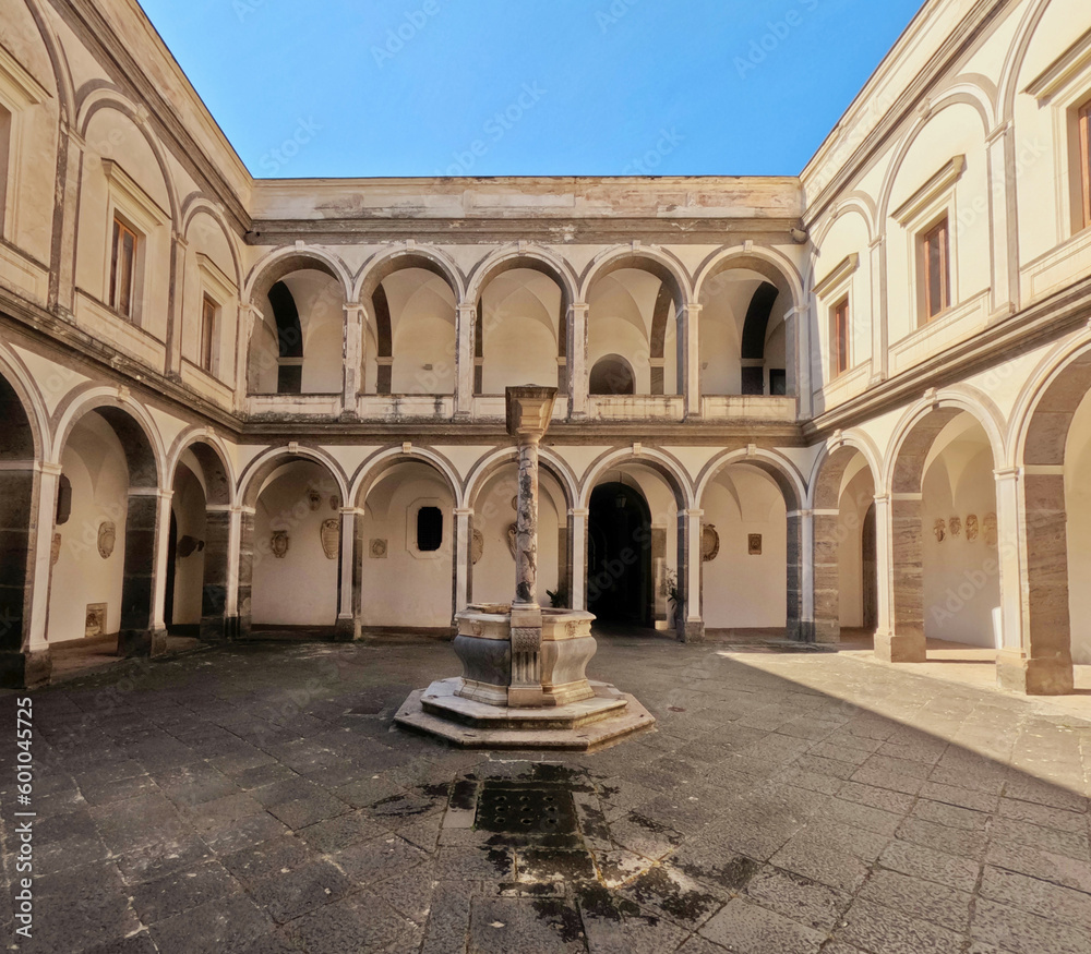 custom made wallpaper toronto digitalView of the cloister of the ancient Benedictine monastery of San Martino, now transformed into a museum of history and art in Naples, Italy.