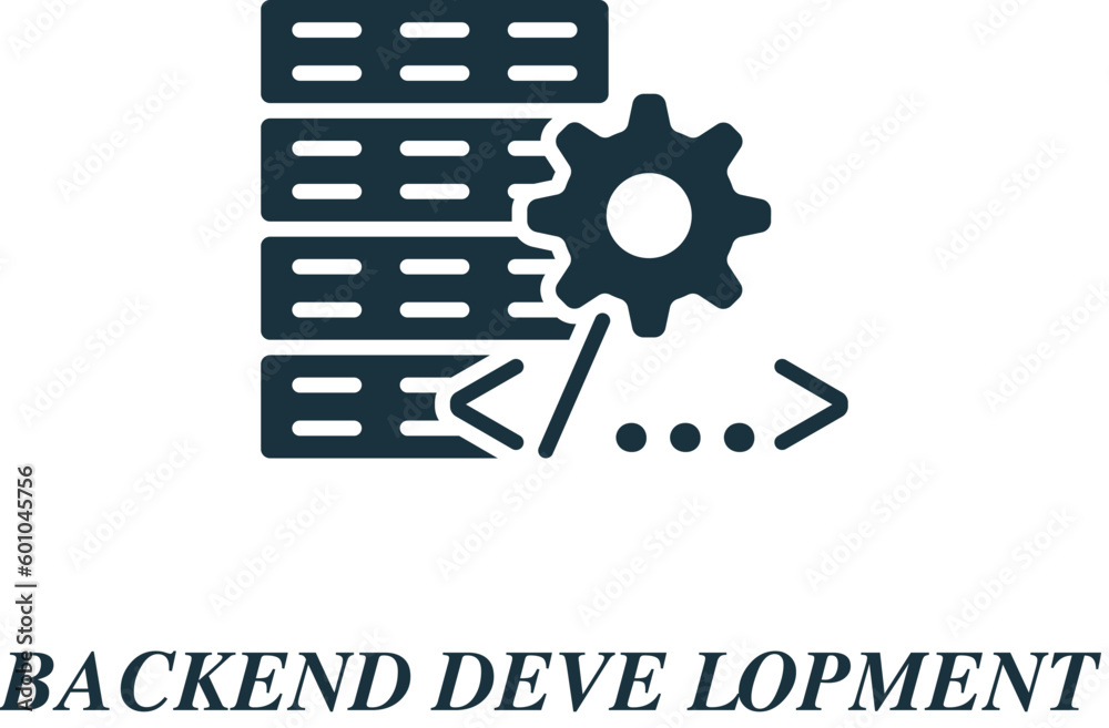 Backend development icon. Monochrome simple sign from app development collection. Backend development icon for logo, templates, web design and infographics. Backend development icon. Monochrome simple sign from app development collection. Backend development icon for logo, templates, web design and infographics.