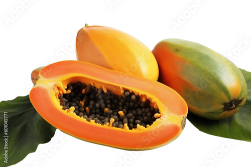 papaya fruit isolated on white PNG