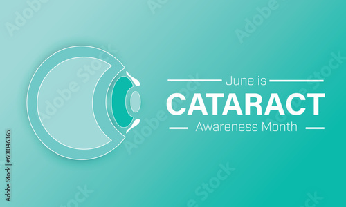 Cataract Awareness Month design background with an eye ball cutout. Vector illustration 