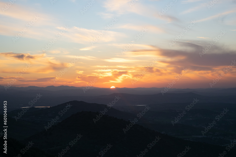 sunset in the mountains