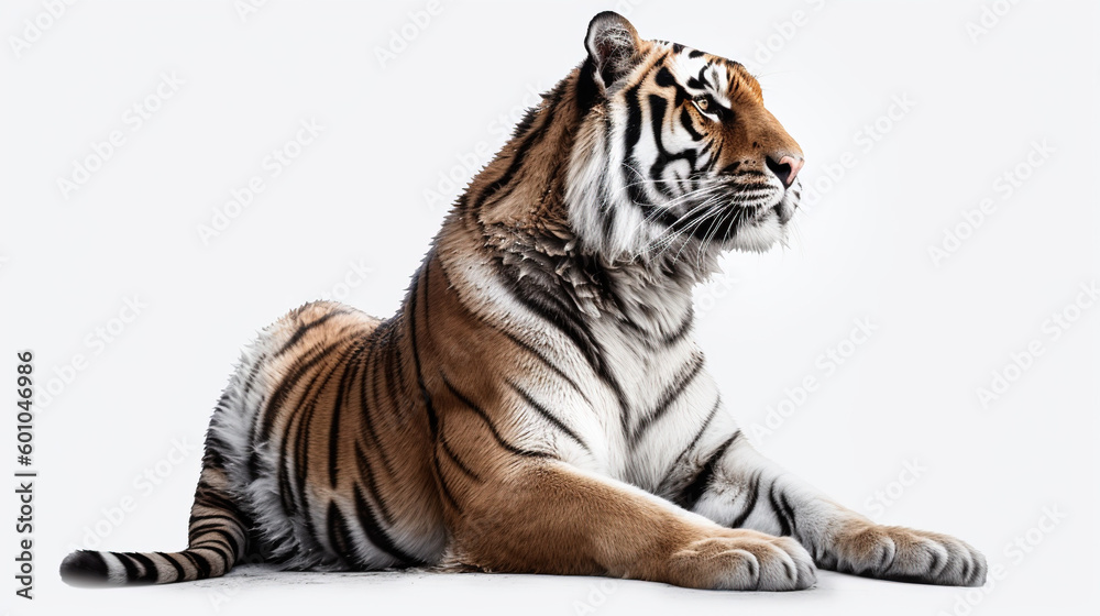 Obraz premium Tiger on white background