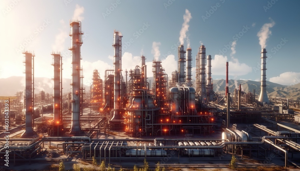 Photo oil petrochemical refinery plant
