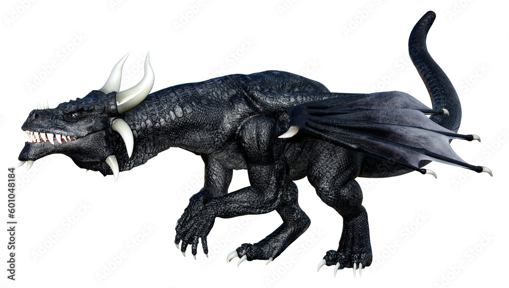 Fototapeta premium 3D Rendering Fairy Tale Dragon on White