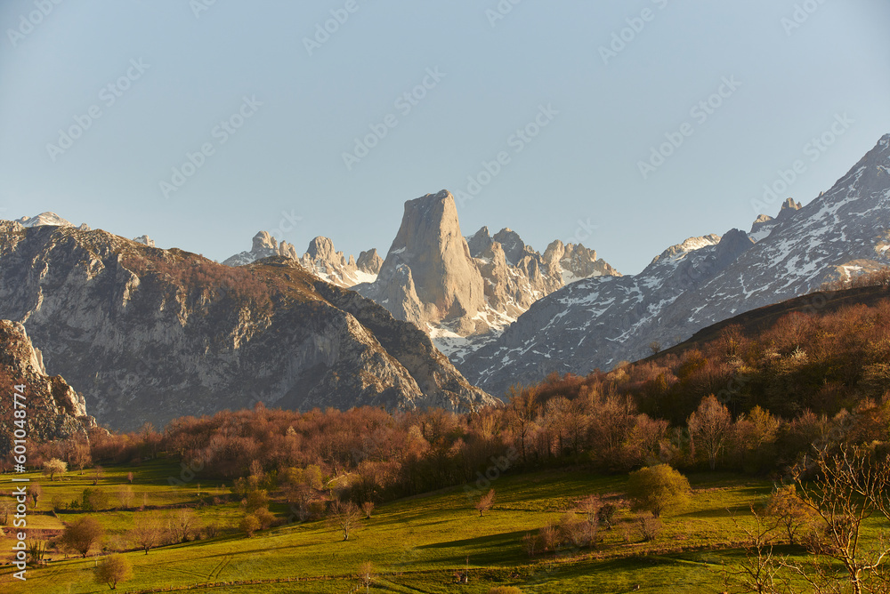 View of Naranco de Bulnes peak in Asturias
