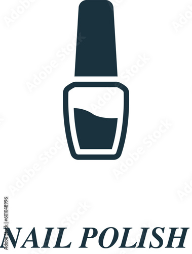 Nail polish icon. Monochrome simple sign from beauty and personal care collection. Nail polish icon for logo, templates, web design and infographics.