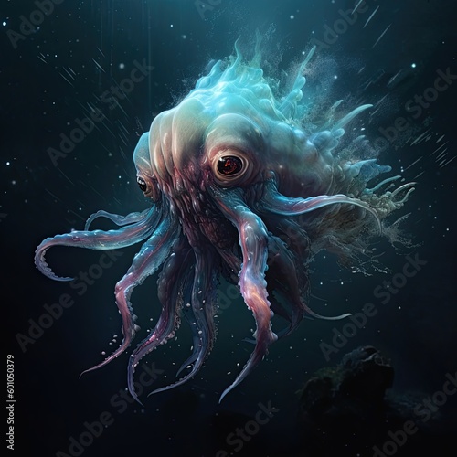 Deep Sea Creature, Generative AI Illustration © Yana Art and Design