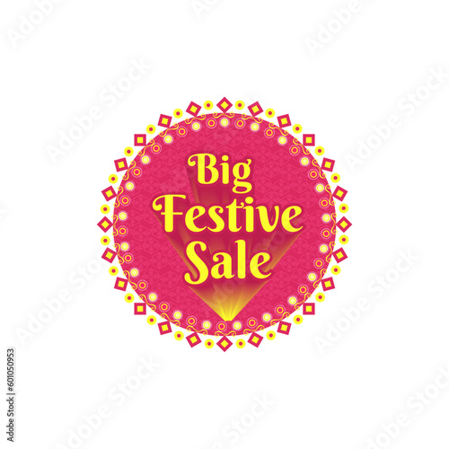 Big Festive Sale Logo Unit Label Design Vector, Abstract Vintage Colorful 
