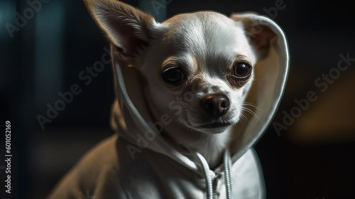 Chihuahua in hoodie Generative AI