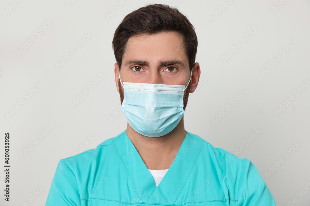Nurse with medical mask on white background Nurse with medical mask on white background