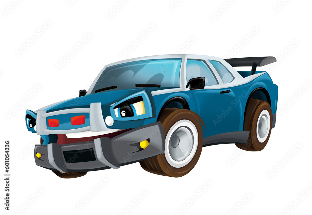 cool looking cartoon racing car hod rod isolated on white background illustration for children