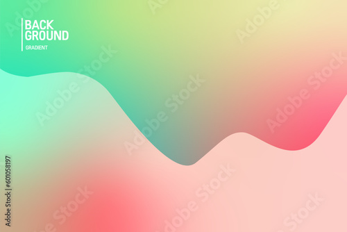 Colorful green and pink gradient background. Fluid banner template vector illustration. Abstract background.