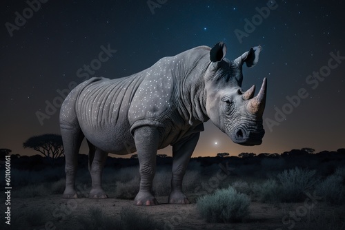 Majestic Rhino Roaming Free: African Safari Wildlife Photography © johnv