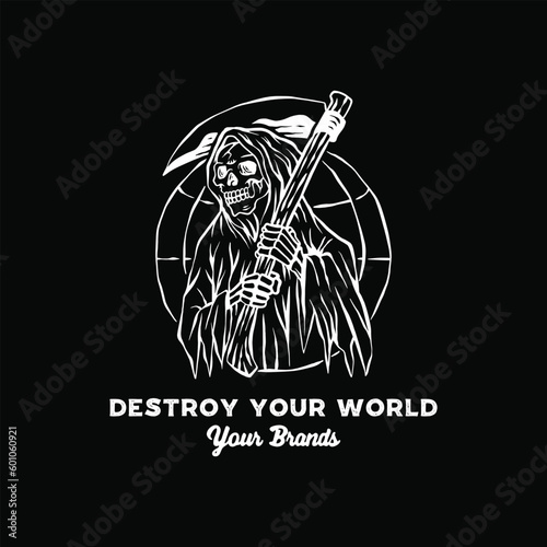 grim tee graphic vectors.