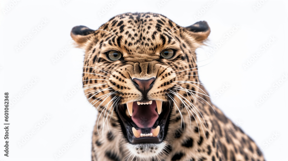 Obraz premium Leopard on white background