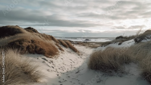 High quality photo of dunes at the Danish coast in winter
