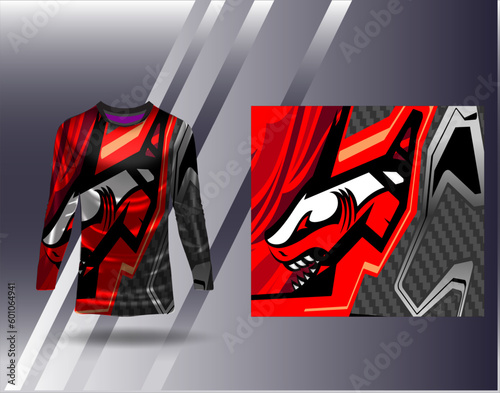 Sports jersey and tshirt template sports design for football racing gaming jersey vector